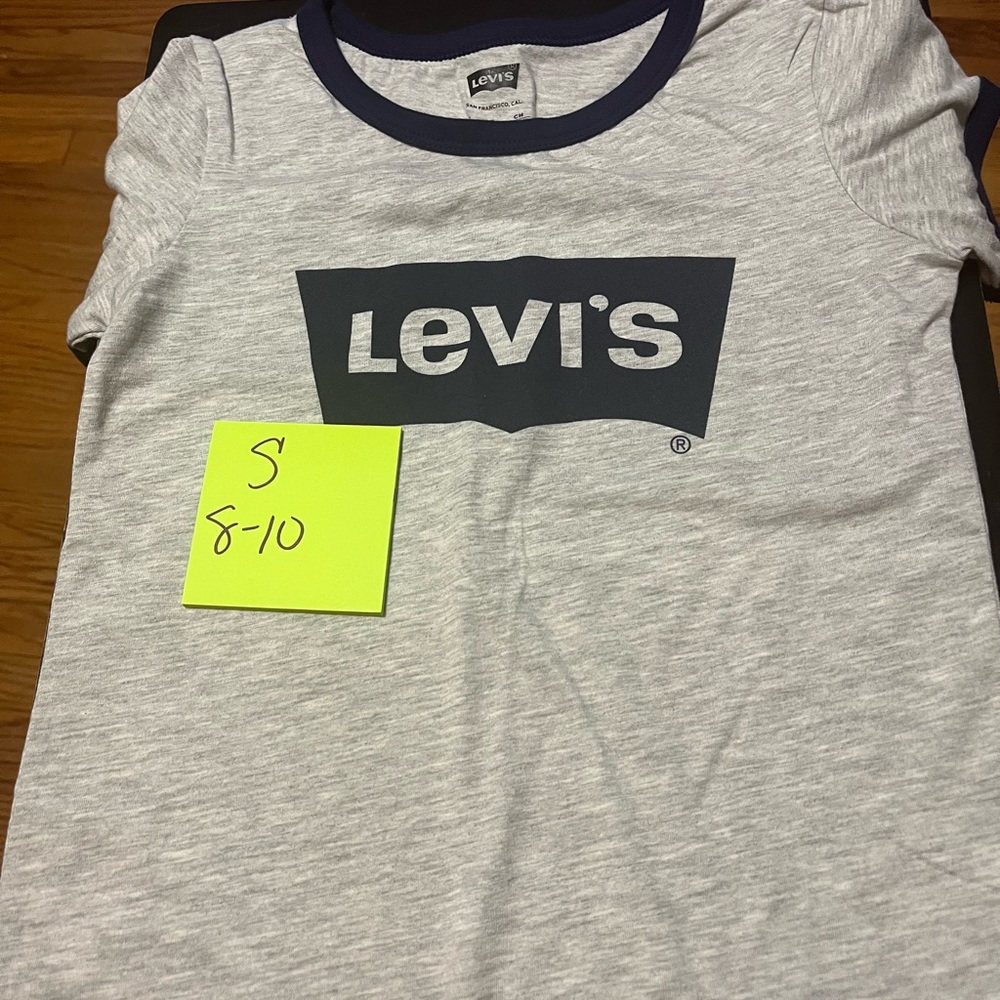 Girl Levi's Kids Gray and Navy T-Shirt